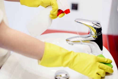 Residential gutter cleaning service in Battersea near tree-lined streets